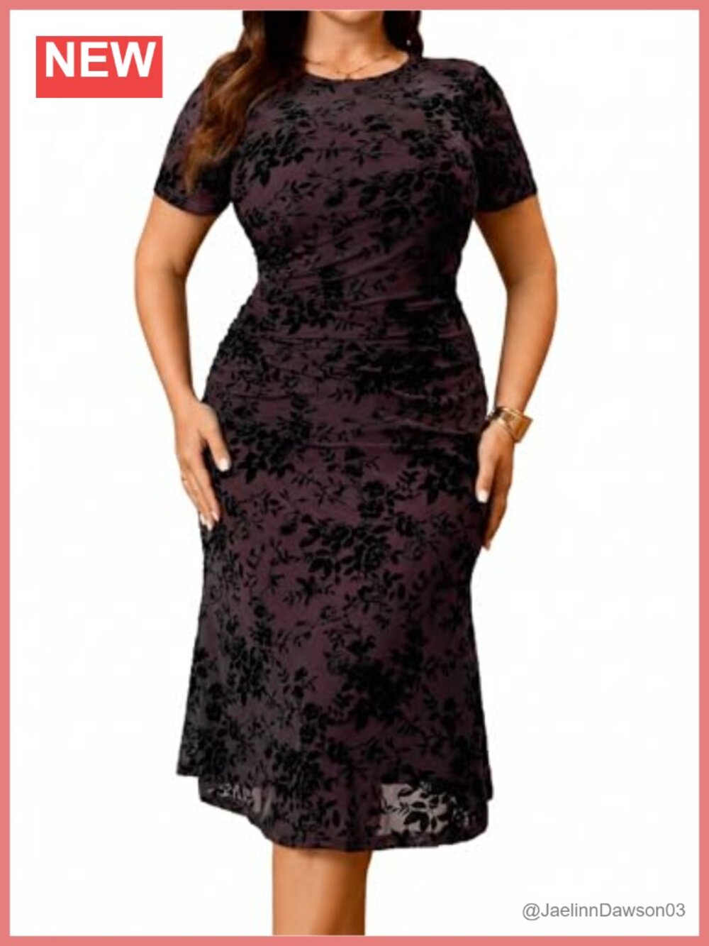 Plus Size Floral Mesh Bodycon Dress Short Sleeve Ruched Wedding Guest Cocktail